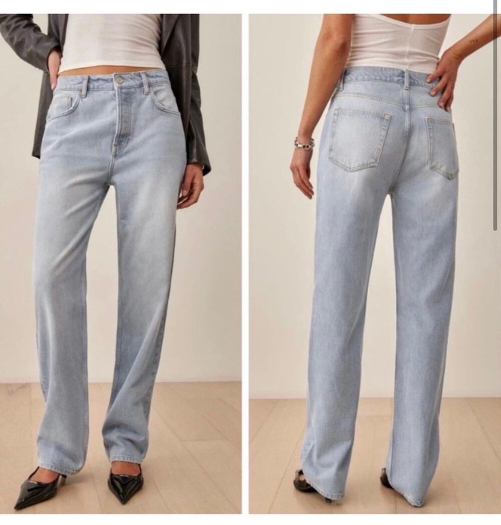 Reformation Casey Mid Rise Relaxed Straight Jeans
